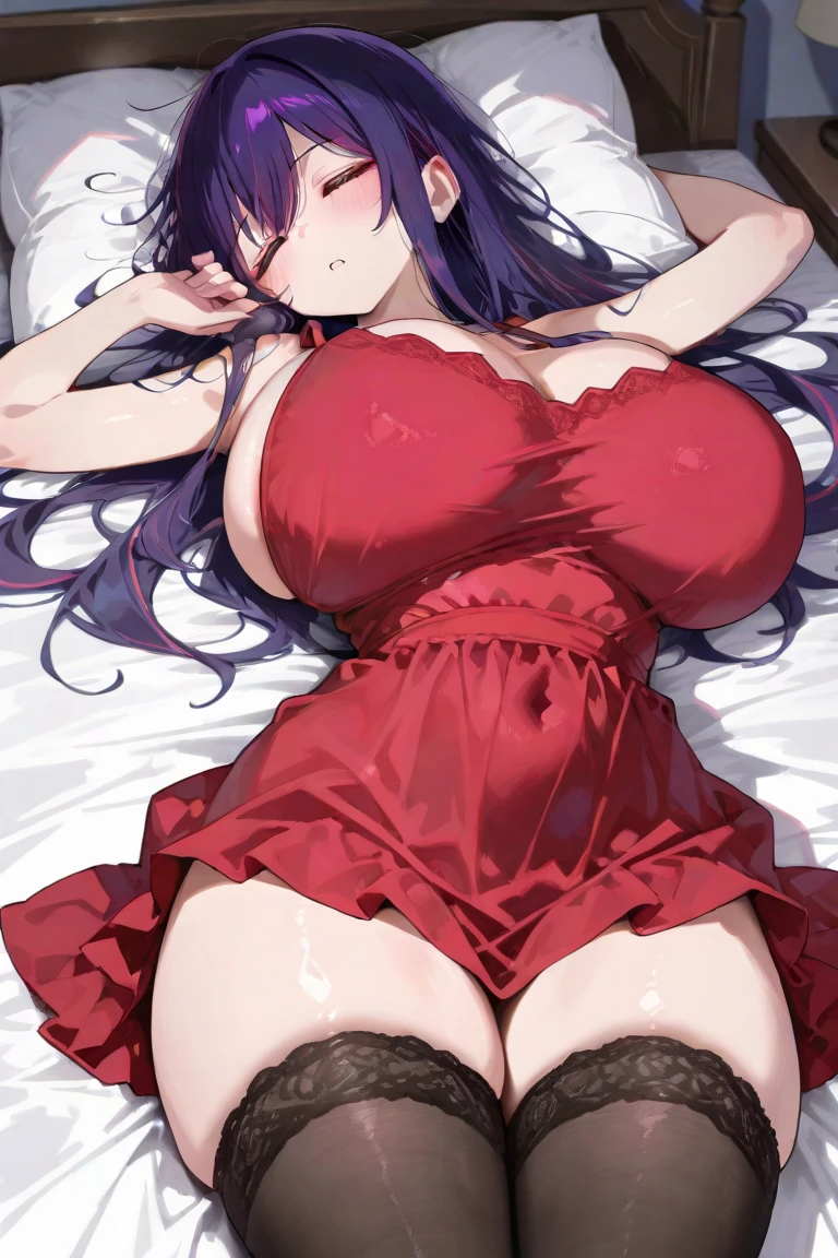 (masterpiece), best quality, expressive eyes, perfect face,Anime girl, girl,houraisan_kaguya,(half closed eyes),(turime),((seductive smile)),enjoy,(open small mouth),((gothic lolita)),((lblack dress)),Lace,red ribbon,hair ribbon,NSFW,((cleavage)),((off s),((strapless))one girl,((black hair)),Extra Long Hair,wave hair,((red eyes)),((shining eyes)),masterpiece,best quality,((large breasts)),Anime,((cinematiing)),((hime_cut)),at midnight,perfect finger,,((vaginal sex)),missionary positional penis1 man g sex)),lie on one’ssleepinghead shot,((fat man))