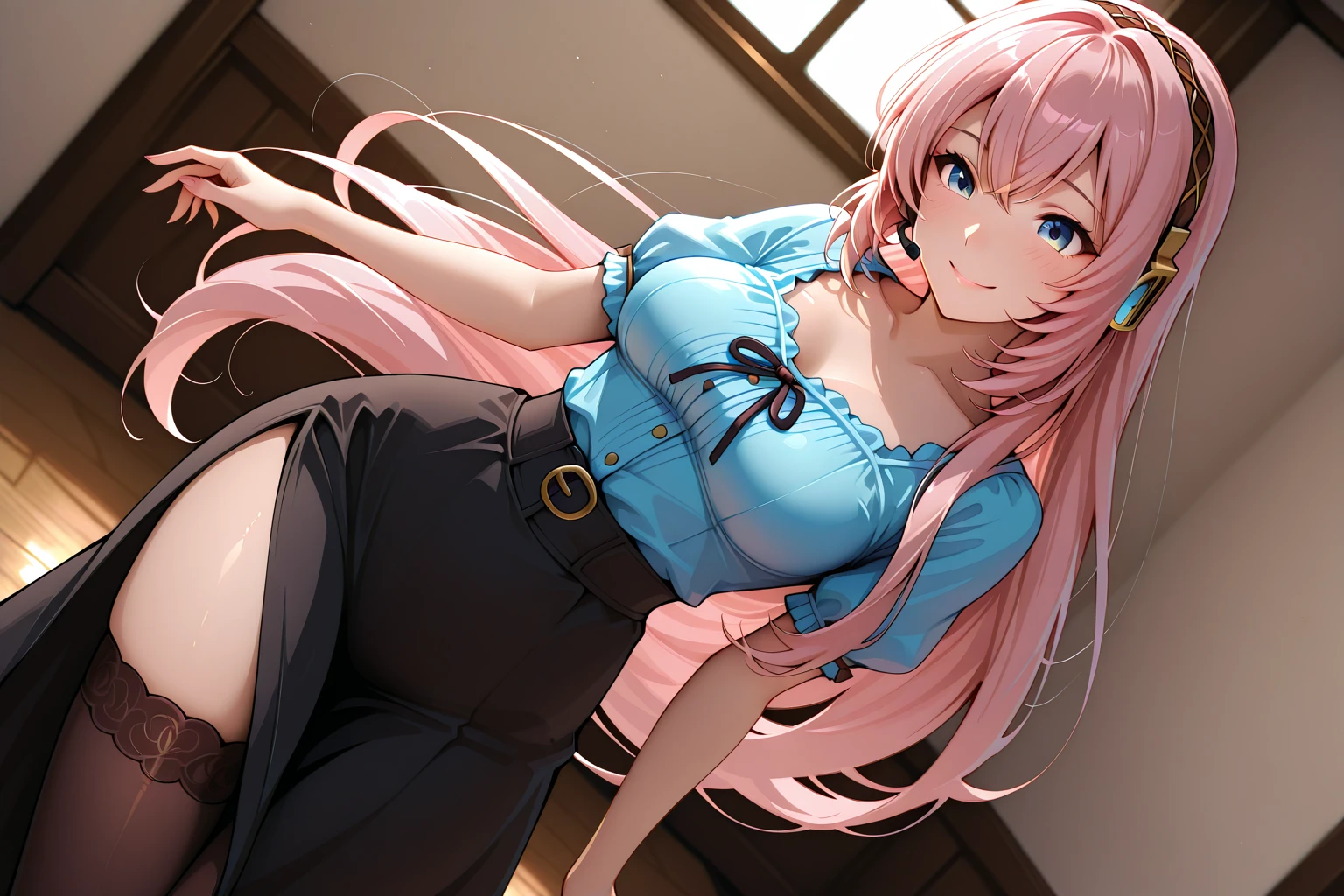 one girl(1:2)、marinkitagawa, Marin Kitagawa, blonde hair, choker, ear earrings, earrings, long hair, earrings, (red eyes:1.5),straight hair, flowing bangs, (((open your legs wide))),My pink underwear is digging in.。break looking at viewer, break (masterpiece:1.2), highest quality, High resolution, unity 8k wallpaper, (figure:0.8), (detailed and beautiful eyes:1.6), highly detailed face, perfect lighting, Very detailed CG, (perfect hands, perfect anatomy),look above、bra pink、pink pants、fall down on the bed、It's fallen down、A system where the face can be seen from between the legs、open your mouth、a wistful face