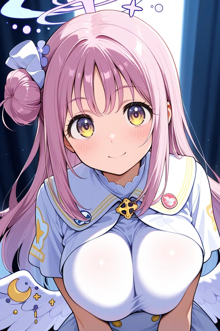 NSFW,Navy uniform、Elementary school girl、,Pink shortcuts,Very beautiful and Shining Eyes、Shining Eyes、1 girl、Large Breasts、Cat ear、