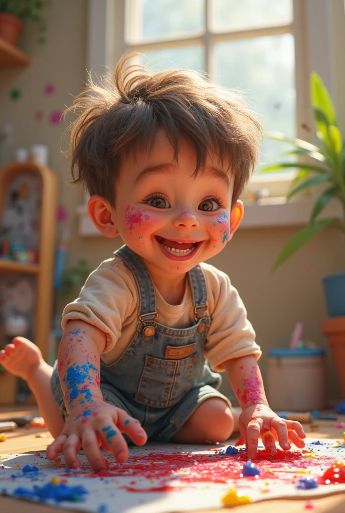 I want a photo of an emotion from the Pixar movie.It&#39;s one with a black blouse with cold red stripes and black ballerina pants.,and short black hair with red highlights and green eyes