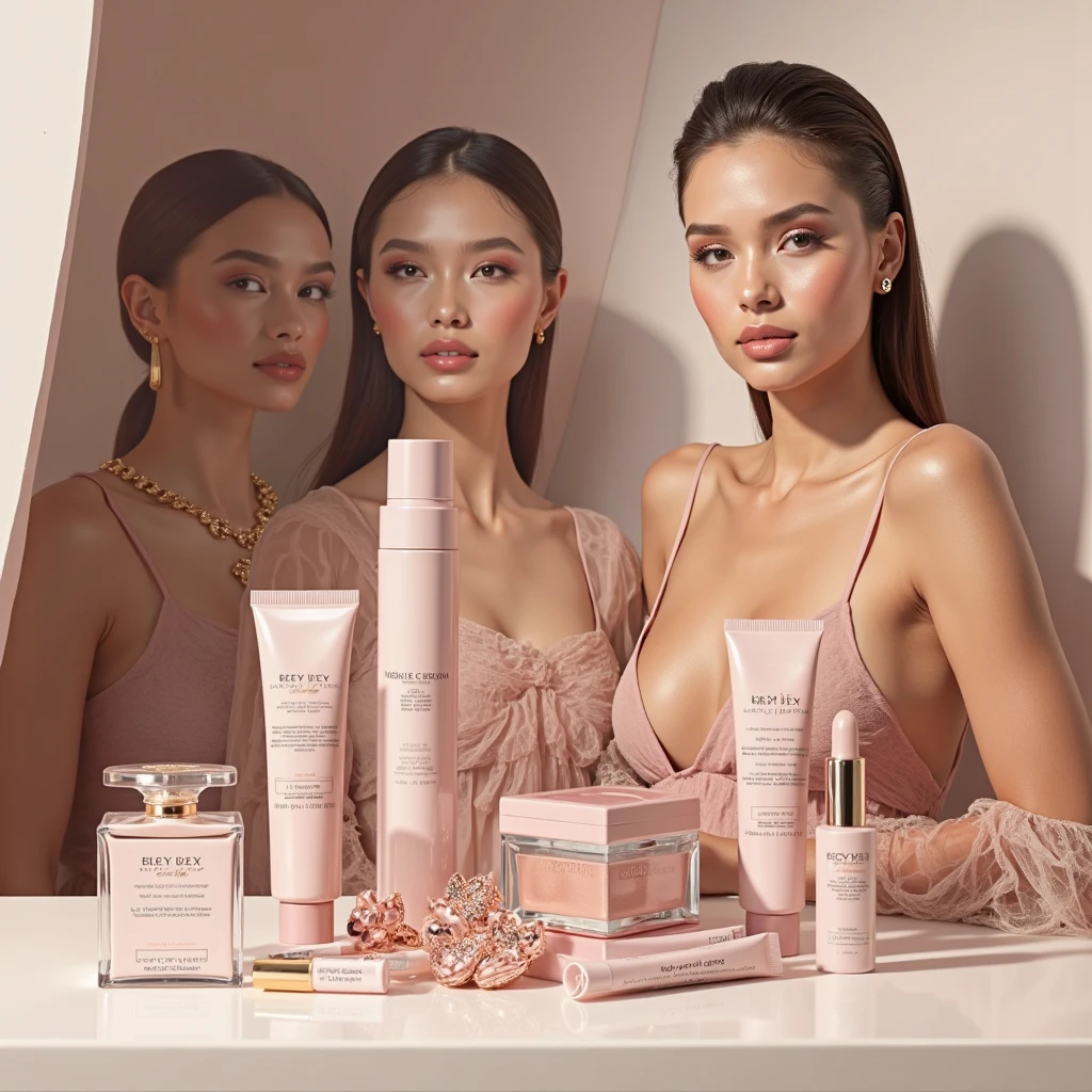 Create a logo for a women's beauty products store called Radiance Beauty