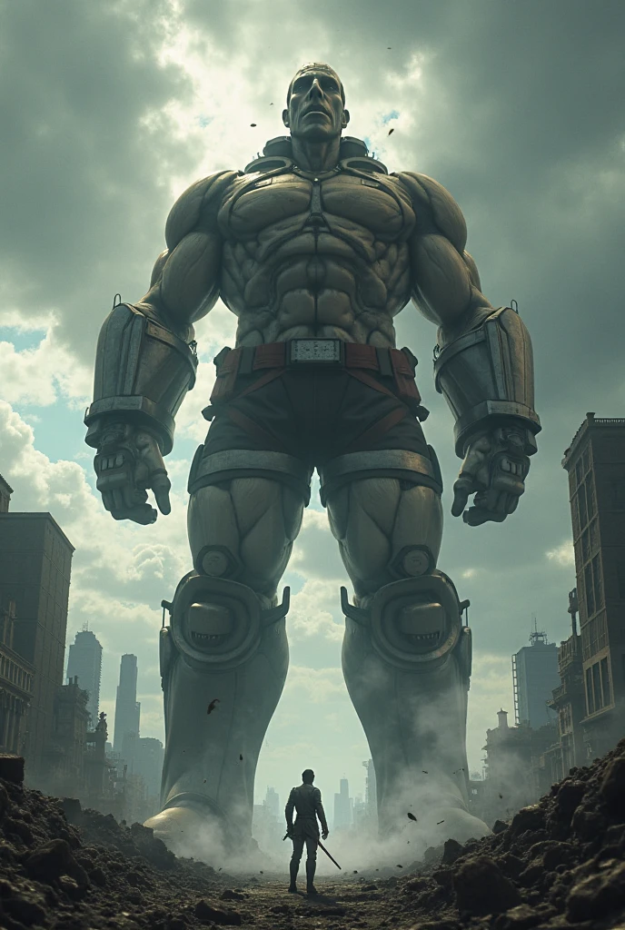 attack on titan colossal titan but erwin smith as the holder