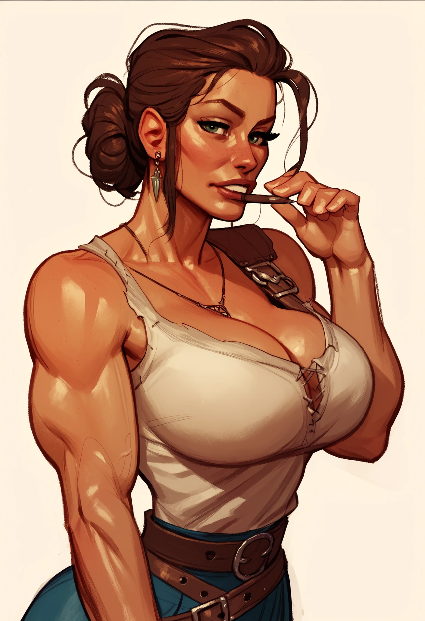 Gaintess woman use serum to grow huge muscle