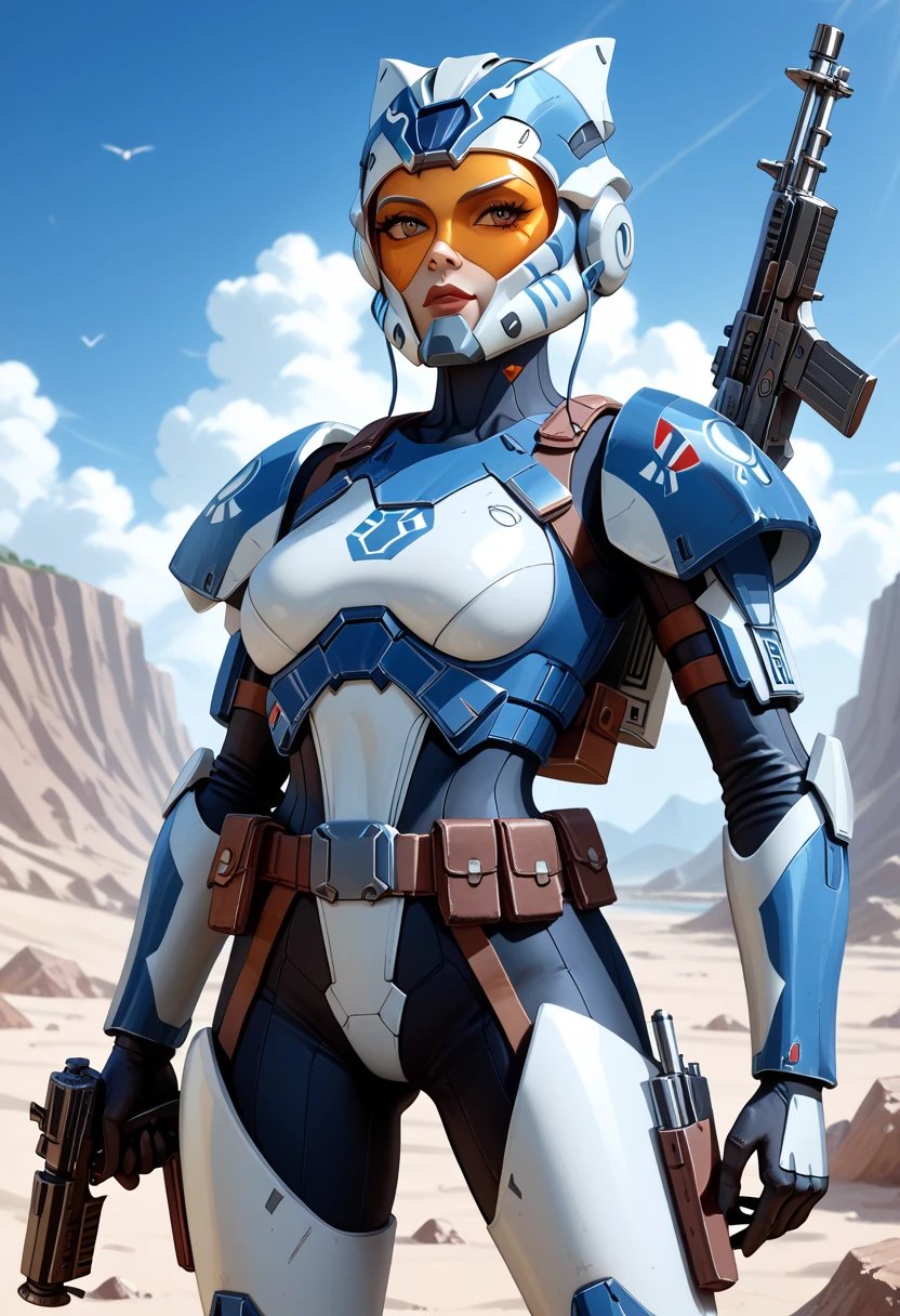 score_9_up, score_8_up, score_7_up, 1girl, solo, mature female, ((Bo Katan)), orange bob hair, brown eyes, pink lips, parted lips, fit slim body, (((Damaged blue and white Mandalorian armor suit))), (((white Starship room, space in the porthole, white furniture, highly detailed interior, white led backlight))), perfect model body, seductive pose,