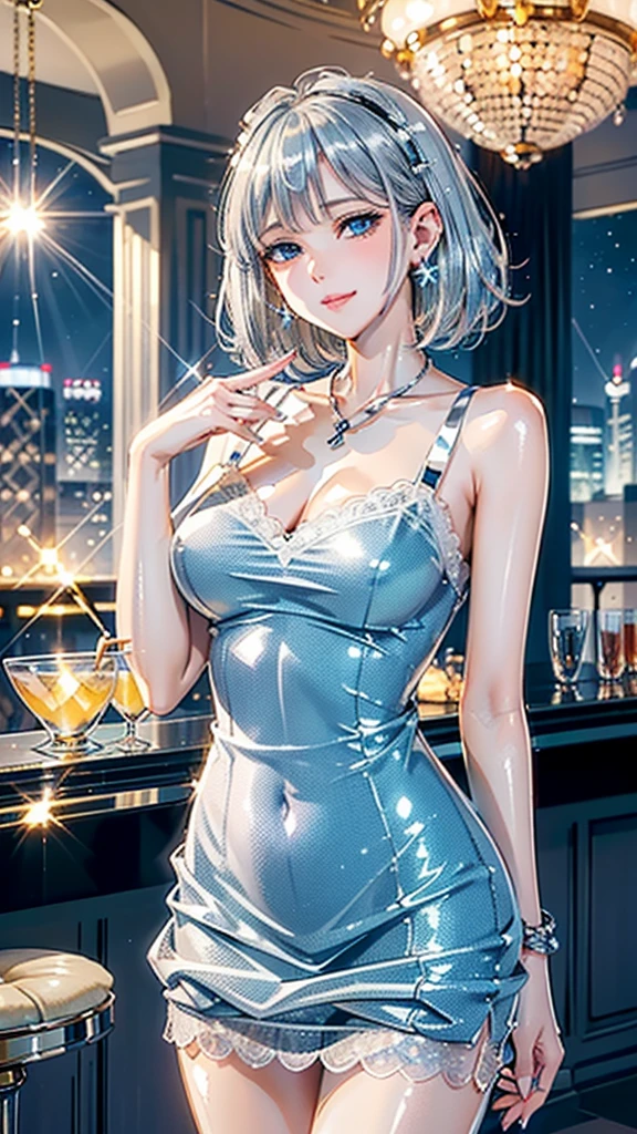 Japan goddess ,absurderes, 8K ,A high resolution, Ultra detailed, Beautiful, Masterpiece, Best quality, (Beautiful and delicate silver eyes), (3girl) ,Three sexy beautiful teens in office OL (Office Lady),white button-down blouse,There is a collar,Black Slit Skirt,(Black pantyhose),Long legs ,Detailed legs,High heels,Side ponytail , bangs,full bodyesbian,Big breasts,cleavage,Cyan hair,Blue hair,Black hair,Blush,