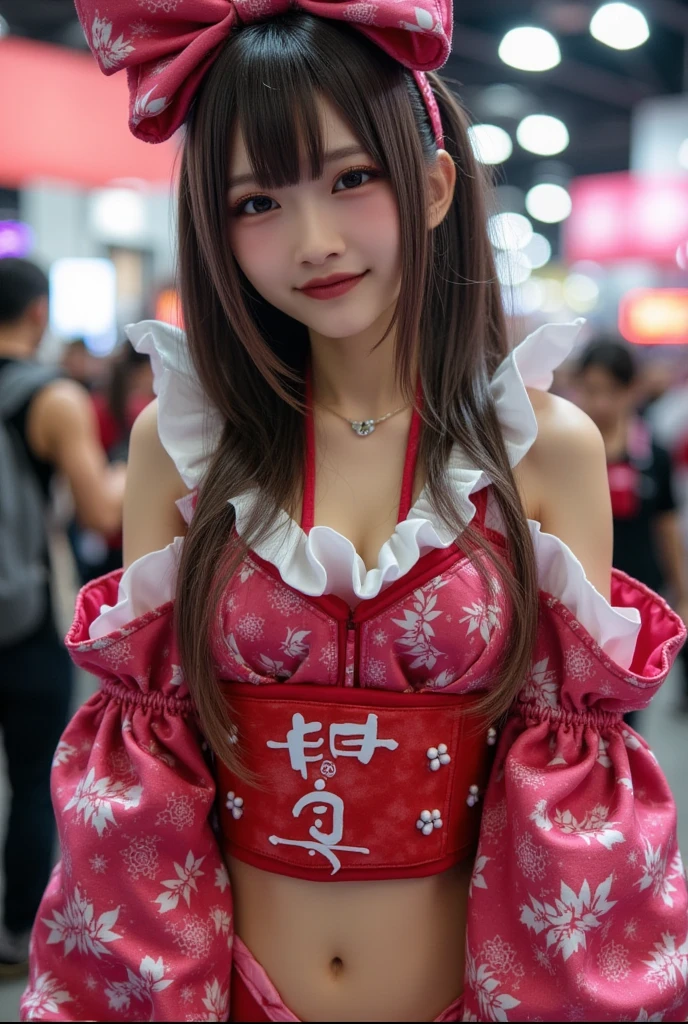 (unity 16k wallpaper, masterpiece, highest quality, super detailed, Very detailed CG, beautiful and fine eyes, alone, Kirby, China dress, cheongsam clothing, thighs, sensual, chinatown, Upper body, raise your chest), ultra high resolution, fine skin、sexy, Sweat, character focus, portrait、enchanting smile, chinese cuisine, cleavage cutout, brown hair