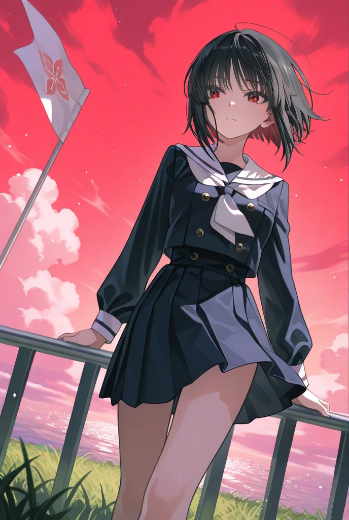 anime illustration, ((((highest quality)))), (((Ultra-precision CG 16K))), (((masterpiece))), BREAK skinny body, slender waist, medium Breasts, (((perky breasts))), ((sagging breasts)), (covered nipples), (((tanned skin, tan lines))) , BREAK ( smiling, blush, determined expression, sweaty , Heavy breathing, embarrassed, ) , (natural make), BREAK narrow eyes, (streaked hair, hair intakes, colored inner hair, ) BREAK (((wearing printed sexy oversized clothing , wearing wide-leg-pants, breasts is covered by outfit, (detailed panty)Narrow aisles,))) , wearing earrings , BREAK ( stick breast out, bending over, all four)) BREAK (( ripples , horizon , under the cosmic sky on the cosmic sea , cosmic effects)), (((close-up of face, bust-up shot, looking at viewer, ))), BREAK ((cinematic , from front , from below , (Distant view, Panorama), looking at viewer, )) , pinup magazine pose,