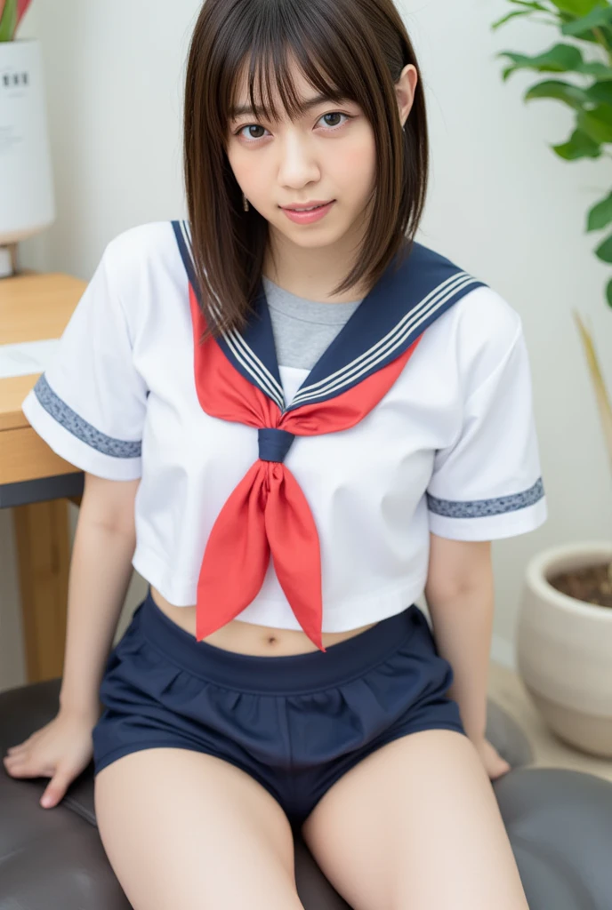 High resolution、high resolution、In 8K、real live action、生photographgraphy、highest quality、masterpiece、超High resolution、生photograph、beautiful、beautiful、muste piece、((Obscene content))、For adults、charm of 、disorganized、((((Japan elementary school students))))、japanese girl、((8-year-old))、((round face))、((thick eyebrows))、((Cute little face))、white skin、Juvenile physique、short neck、small breasts、knees、 thighs、solo、full body、Very nice、、(((sailor suit)))、 ((private party )、((white panties))、Are sleeping、(photorealistic:1.37)、photon mapping、Reality、radio city、Physically based rendering、depth of field rally background、photograph、(((Japanese junior idol)))、sparkling eyes、glossy lips、too bright natural light、the shining sun、Too bright sunlight、(((((8-year-old)))))、(((private party )、spread both legs、open your crotches、Only one person,shortcutの髪型、shortcut、(A room in a western-style hotel)、Alone (sailor suit,白いkneese high socks,)、show off、((on the bed))、stand、show me your underwear、((short hairstyles、shortcutの髪の毛)),head band