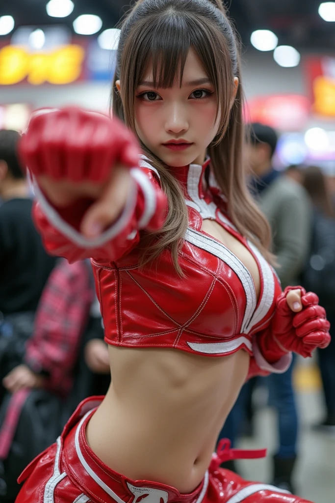 tokusatsu, Superhero,Tokusatsu Pink, (8K, Raw photo:1.2)Detailed face and eyes,Best Quality, 超A high resolution, Highly detailed ,intricate detailes ,masutepiece ,Cute Girl , Soft cinematic light, Hyper-detailing,Sharp Focus, High quality, tits out, (Panties:1.1), snfw