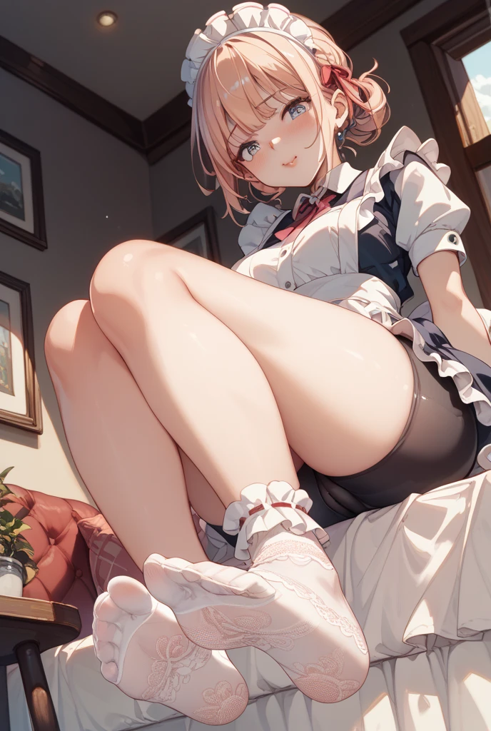 masterpiece, Highest quality, Very detailed, High resolution, An expensive solution, High resolution, 4K, 8K, ユニティ 8K 壁紙, Very detailed CG, masterpiece, Realistic, 2D, 3d, Beautiful details, depth, Fine texture, Highest quality: 1.3, Fully focused, Crispy.skin, .he, Very cute anime girl about 3 years old, Expensive silver short hair, Girl about 3 years old, alone, one piece, blush, Mole, Release your lips, hair ornaments, heart, Purple eyes、Condom in mouth、A defiant smile、Lifting up your skirt in a dimly lit alley、クーラーの室外機の上にsit、Crotch close-up、Angle from below、I can see your underwear、Translucent slip、Spread your legs、Looking down from above、front、sit、Cotton panties