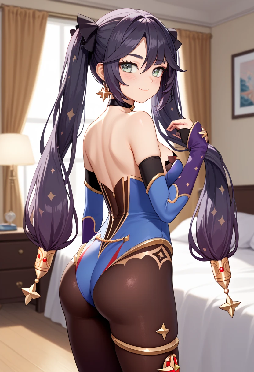 La imagen muestra a Tokoyami Towa en una pose seductora y sugerente sobre la cama, with its voluptuous and detailed body in an ultra-realistic resolution. Tiene el cabello rubio largo, una cara hermosa y un cuerpo exuberante. She wears a purple Zero Suit Samus suit that perfectly adapts to her characteristics.

La imagen presenta a Tokoyami Towa en una pose sexy, with her cute and sexy butt in the foreground and her perfectly detailed curvaceous figure. Furthermore, tiene un cuerpo perfecto y realista, con detalles extremadamente detallados y sombras realistas que resaltan su belleza.

La imagen es una obra de arte surrealista y super detallada, with stunning lighting effects and surreal shadows that complement your figure and create a mysterious and seductive atmosphere.

La imagen presenta a Tokoyami Towa en un ambiente surrealista y super sexy, with stunning lighting effects and surreal shadows that complement your figure and create a mysterious and seductive atmosphere. La imagen es una obra de arte super detallada que captura la belleza y el encanto de Tokoyami Towa, with a perspective from behind that gives a touch of fantasy to the image.