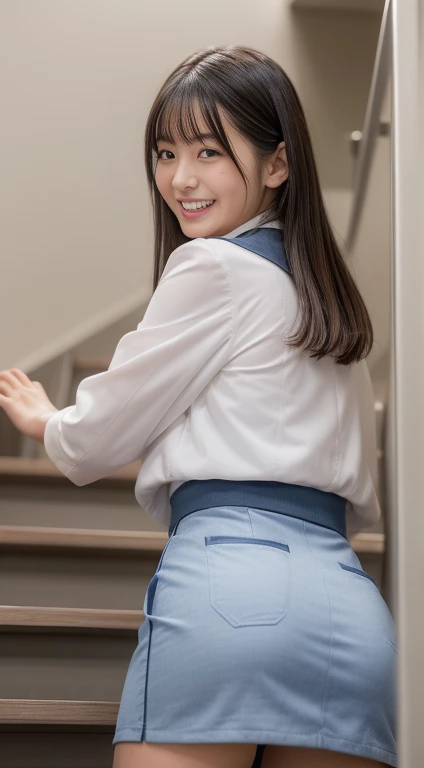 (looking at viewer:1.3),(big smile:1.2),(happy smile:1.1),(extremely beautiful face:1.3),(tight panties:1.3),(thick panties:1.3),(fleshy buttocks:1.3),(fleshy-chested ass:1.3), (big hip:1.3),(big eyes:1.3),(double eyelids:1.3),(very long silky hair:1.3),(long eyelashes:1.2), beautiful lips, beautiful eyes,(beautiful teeth:1.2),(white panties are clearly visible:1.3),(sexy panties:1.1),(realistic silk panties:1.2),(white panties:1.2),(detailed panties:1.3),(17 year old girl:1.2),32K,masterpiece, Raw photo, (detailed fingers:1.2),Best Quality, photorealistic, highly detailed CG Unity 32K wallpaper, intricate detailed face, (Ultra detailed skin:1.2) super idol, clear eyes, thick thighs, drooping eyes, checked skirt, Japanese school uniform,