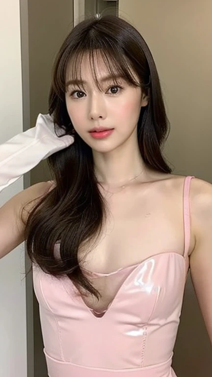 Anime-style woman, thin, thin, whole body, Full of tattoos, Lots of earrings, Beautiful and shiny hair, Rainbow Eyes, Slanted Eyes, Wavy Hair, Kind and charming, shoulderを露出させる, Delicate and sexy collarbone, Attractive oval face, double eyelid, Pink Lips, Small Nose, Concentrated face, Ultra-high resolution, Very detailed, Graceful posture, Nice, ultra-thin, See through, tourmaline，Solo mesh bathrobe with rhinestones,（arm、shoulder、Tribal tattoo pattern body paint on chest），Glowing Skin, Realistic Background, sunlight，