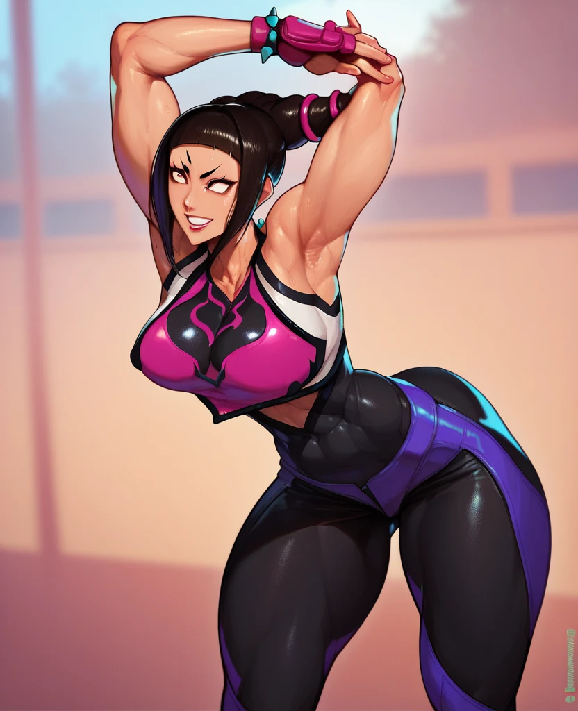 (full body), full body in image, full juri han from street fighter 6, juri han clothes, fusion of juri han street fighter 5 and juri han street fighter 6 from street fighter series, full woman, full body, long hair, female body, curvy body, thicc body, big thighs, voluptuous body, full thick body, dinamic pose, curve body. detalied pose, body, simple background, expressive face, focus on face, line art, sketch