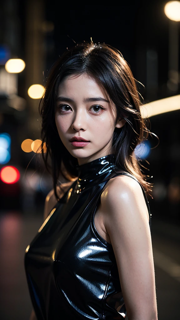 (RAW Photography:1.2)、top-quality、a beautiful detailed girl、tight water suit、latex wet suit, Twin-tailed、extremely detailed eye and face、beatiful detailed eyes、huge filesize、hight resolution、hight resolution、8k wallpapenely detail、Highly detailed ticker uniform 8k wallpaper、Light on the face、movie lighting、、sexy pose、(photorealisim:1.4)、illustratio、surrealism、 frombelow、super detailing、masterpiece