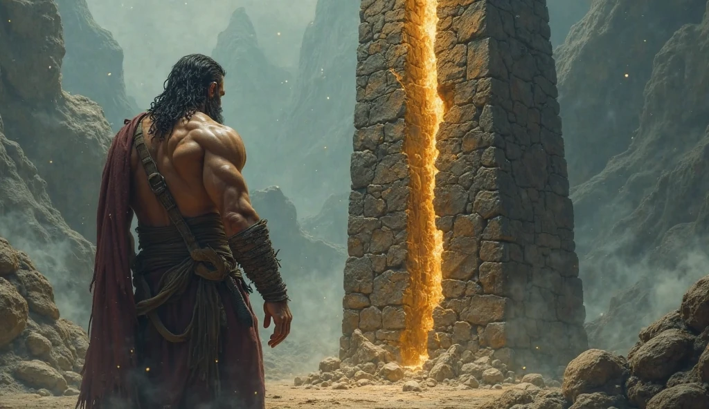 I want an epic image of Sisyphus escaping Hades in the underworld
