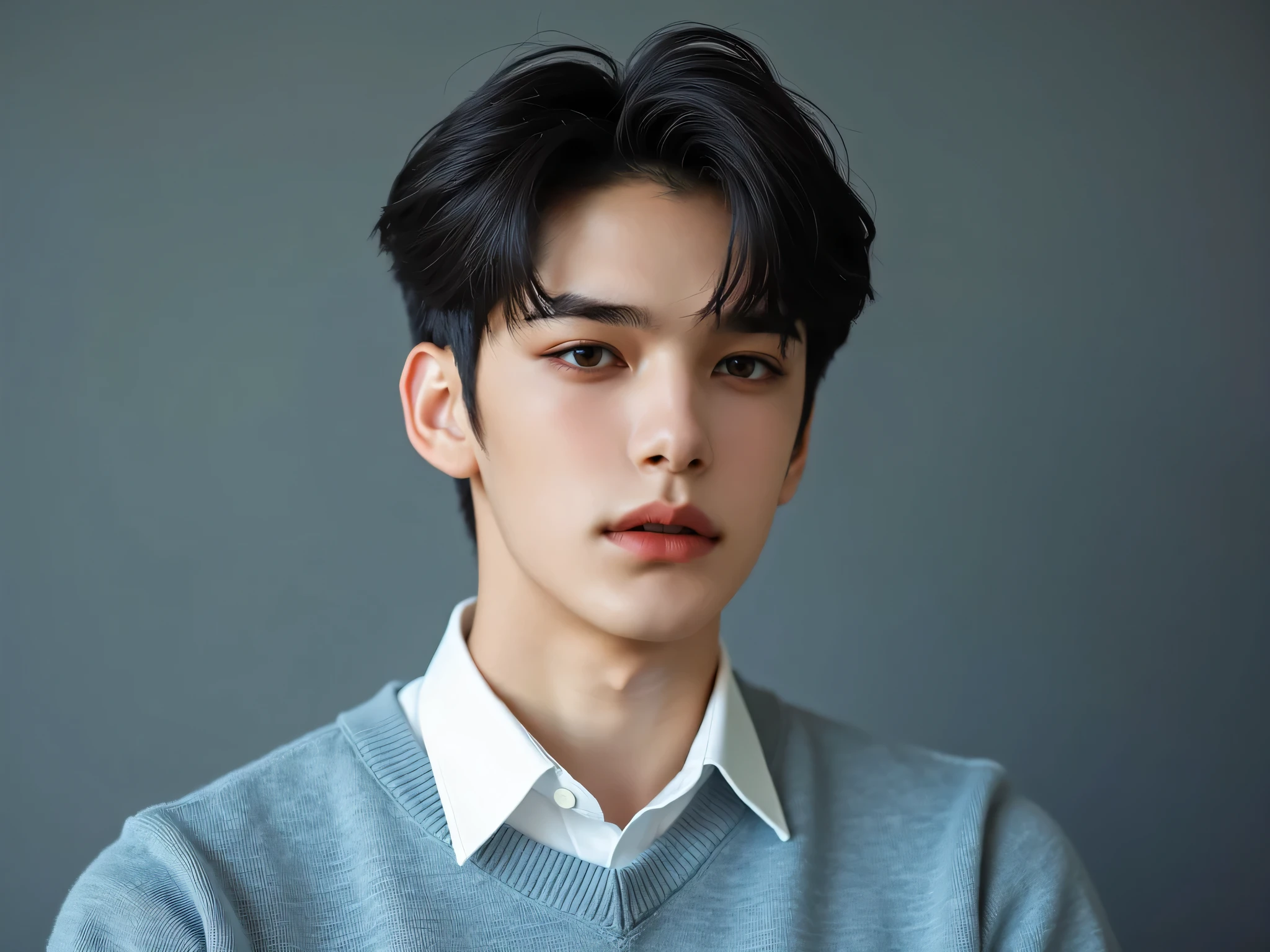 20 year old man, very handsome, Chinese Series Stars, white, handsome face, super slim, หน้าคนclear, Look at the camera,  Sweet Smile, Left Hand Raised, The left hand holds a hat with ears adorned with the Pikachu of the sweater., Close your left eye, Wink, smiles, sees the teeth, cute, Mad Mafia, ผมสีดำ, messy classic hair-style, side hair style, ผมสีดำ, I'm up , Business Hairstyles, short hair, Masterpiece, Best Quality,  a man, confident posture, Detailed image, clear, Shiny, very handsome, Cold Tea Face Paint, Wear a pyravet dress, Pikachu Sweater Outerwear, Pokemon, Pikachu Cosplay ,one man, reflect, top body model, Display Area Background, Cosplayer Event, องค์ประกอบclear, front view.