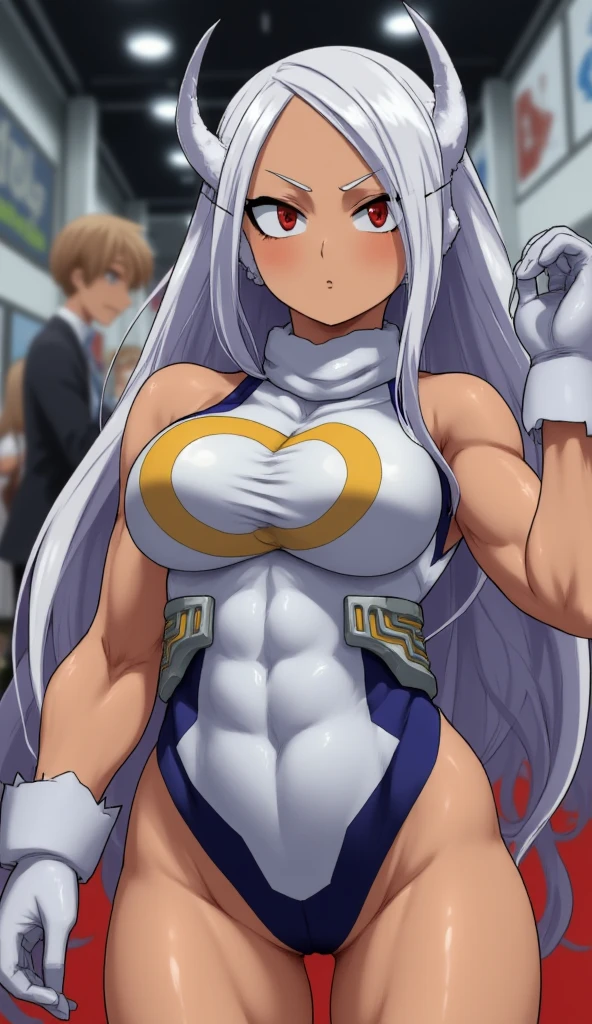 (Ningguang),(Silver Hair)、(Long Hair)、(Hair tied back),(Black and white tight clothing)、(True to prompts)、(upscale)、(Glaring with sharp eyes)、(Super big breasts),(Busy Street)、(Many people々々々々々々々々々々々々々)、(sunny)、(blue sky)、(Best lighting)、{{{Browsing Caution}}}、{{{masterpiece}}}, {{{Highest quality}}}, {{ultra-detailed}}, {{shape}}, {{{Very delicate and beautiful}}},{{extremely detailed CG}}、{{unity 8k portrait}}、{{Fabric Shading}}、{{super detailed skin}}、{{Perfect Anatomy}}、{{detailed}}、{{Dynamic Lighting}}、{{{beautiful detailed eyes}}}、{{{beautiful detailed Face}}}、(Perfect Legs)、(Perfect breasts)、(Perfect pose)、(Perfect body)
