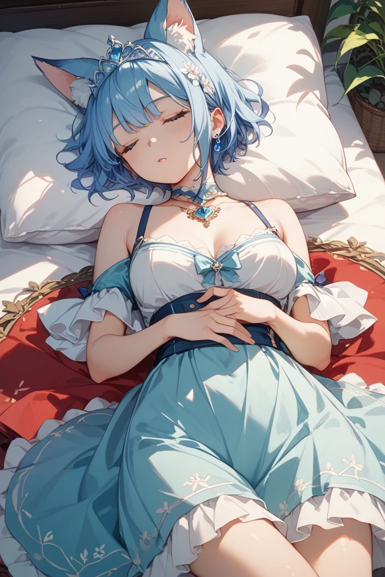 masterpiece, best quality, beautiful detailed sky, 1girl, illustration, an extremely delicate and beautiful girl, beautiful detailed eyes,flower, petals,lying,fly