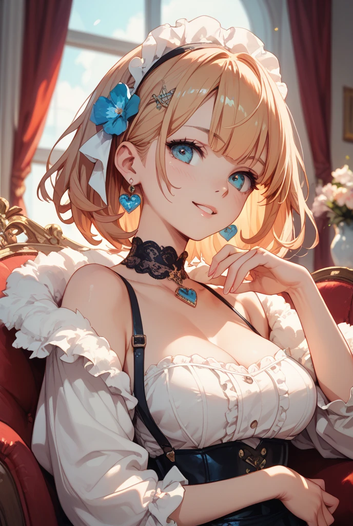 photo realistic, (masterpiece,best quality:1.4),(8k,raw photo,photo realistic:1.2), detailed skin, detailed face,1girl, Princess, cute face, , Not Safe for Work, (raw photo, photo realistic: 1.2), (((half updo))), blue eyes, (blonde hair), light smile, shiny wavy hair, sidelock, curtsey, (Pink ballgown), Pink Princess doress, shortsleeves, a smile, red blush, Doress, Hair Between Eyes, Puffy Sleeves, Bangss, (tiara), (necklace), (bridal gauntlets), foot out of frame, frilld, : q, masterpiece, top-quality, not safe for work, 14-yo, braided bangs, pastel color, rainbow-colored background,