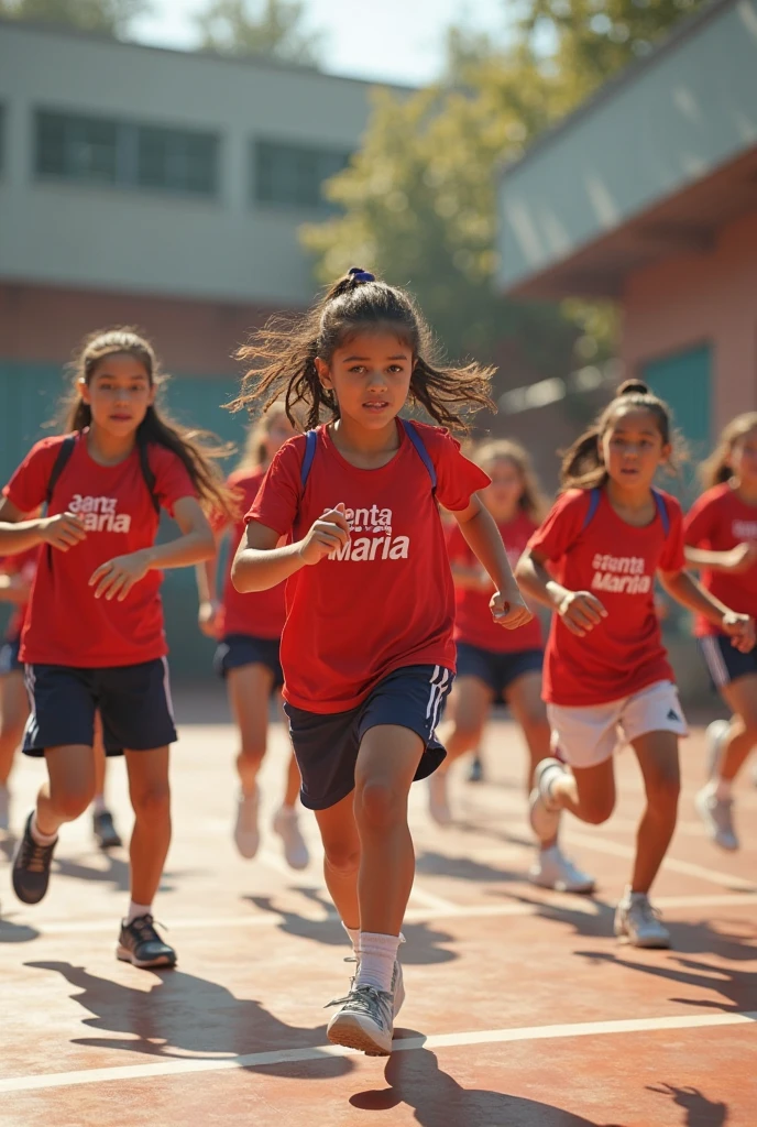 a Brazilian child running, sorrindo e vestindo uma camiseta completamente branca, sem fundo