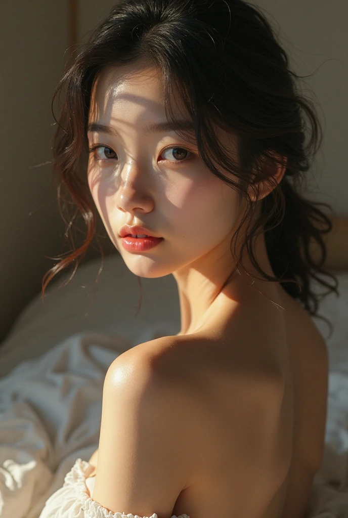 Realistic photo, 25 year old Japanese woman, nude, Lie on the bed with your legs spread, Detailed face and body, Natural light, High resolution, photoRealistic, (Highest quality,8k,High resolution,masterpiece:1.2),Very detailed,(Realistic,photoRealistic,photo-Realistic:1.37),Realistic skin texture,Fine eyes and lips,Beautifully detailed face,Long eyelashes,Smooth Skin,Natural body shape