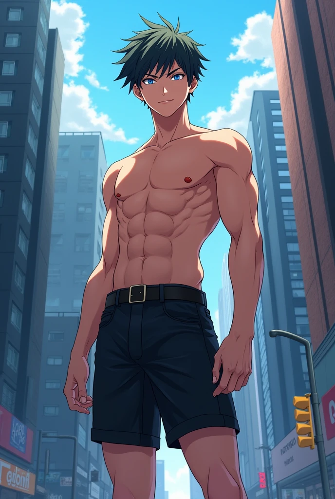 best quality, masterpiece, handsome man with medium length curtain bangs, topless, wearing very low rise baggy jeans, stylised graffiti 700 on a brick wall behind him, sexy, homoerotic, cinematic lighting, extremely dramatic shadows, perfection, no watermark, no logo, no signature