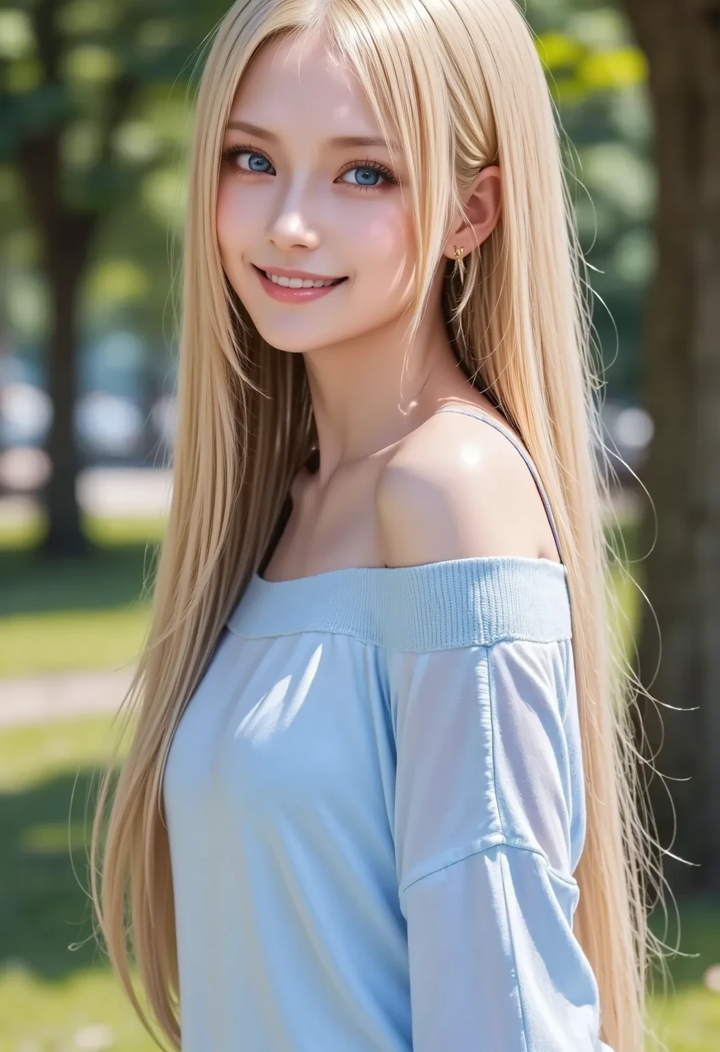best quality, masterpiece, highres, 1girl, white flared chiffon short dress, smile, closed mouth,lips, blonde long hair, detailed beautiful eyes,detailed eyelash, Beautiful face,upon_body, tyndall effect,photorealistic, rim lighting, two tone lighting,(high detailed skin:1.2), 8k uhd, dslr, soft lighting, high quality, volumetric lighting, candid, Photograph, high resolution, 4k, 8k, Bokeh, in downtown, afternoon