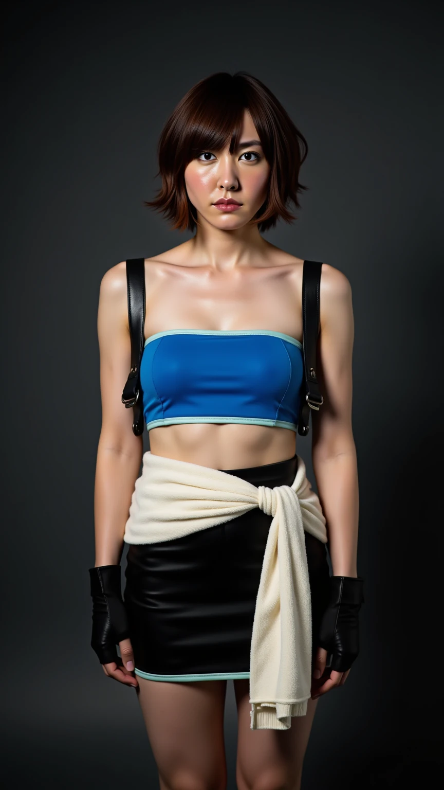 masterpiece, best quality, outdoors,
blue eyes, colored eyelashes, eyelashes, black hair,
videldress, 1girl, solo, looking at viewer, cowboy shot, sitting, hairband, short hair, red hairband, bangs, sleeveless, dress, jewelry, belt, red dress, bracelet, breasts, pantyhose, black pantyhose, bare shoulders, sleeveless dress, blunt bangs,
