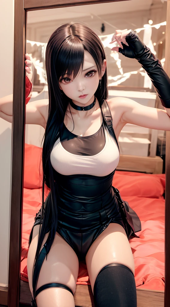I want Esdeath from Akame Ga Kill completely naked with her tongue out and a seductive look