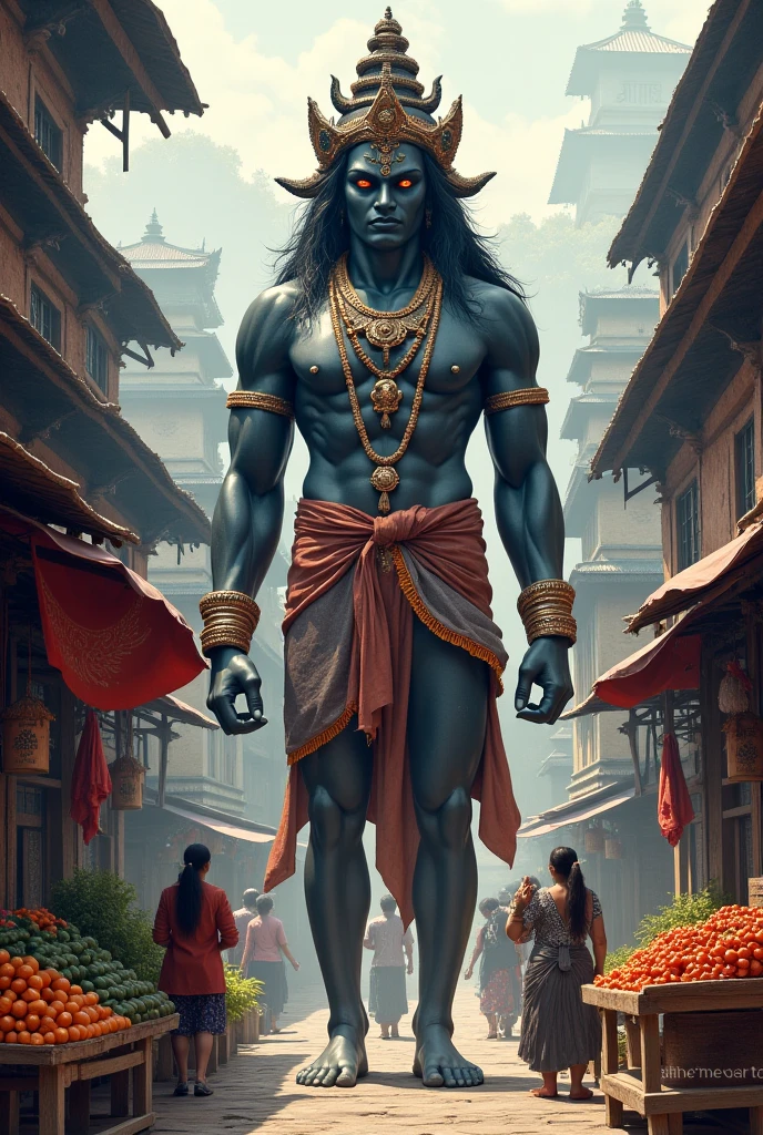 Lord shivan big statue seeing the people