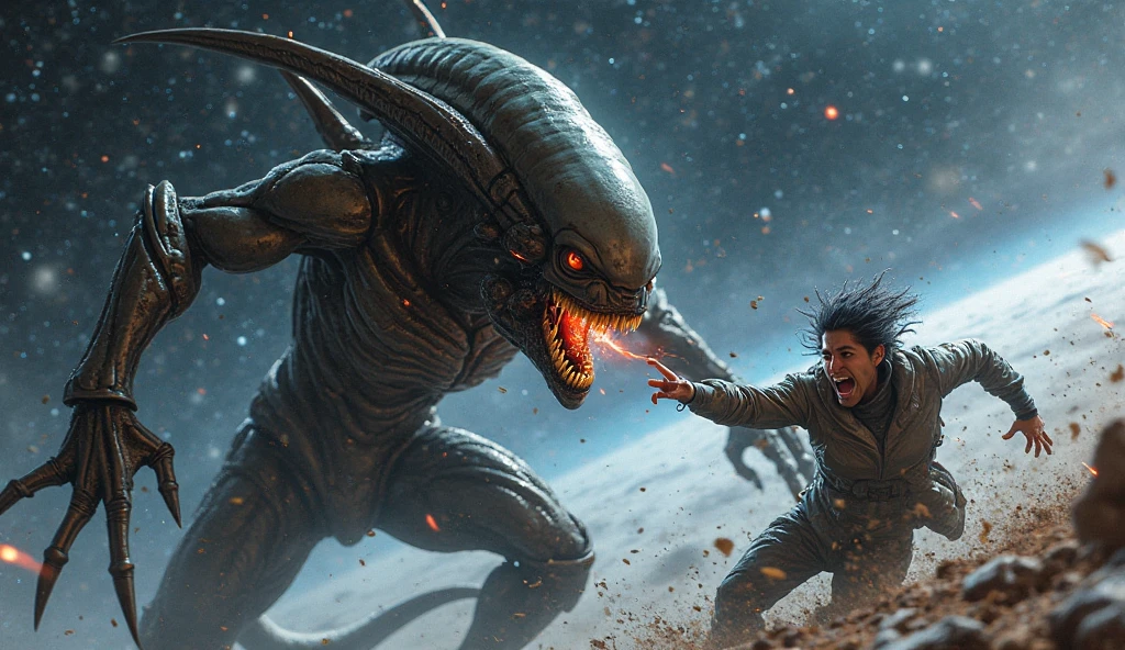 A feared and dangerous alien who attacks humans in space, the alien ...