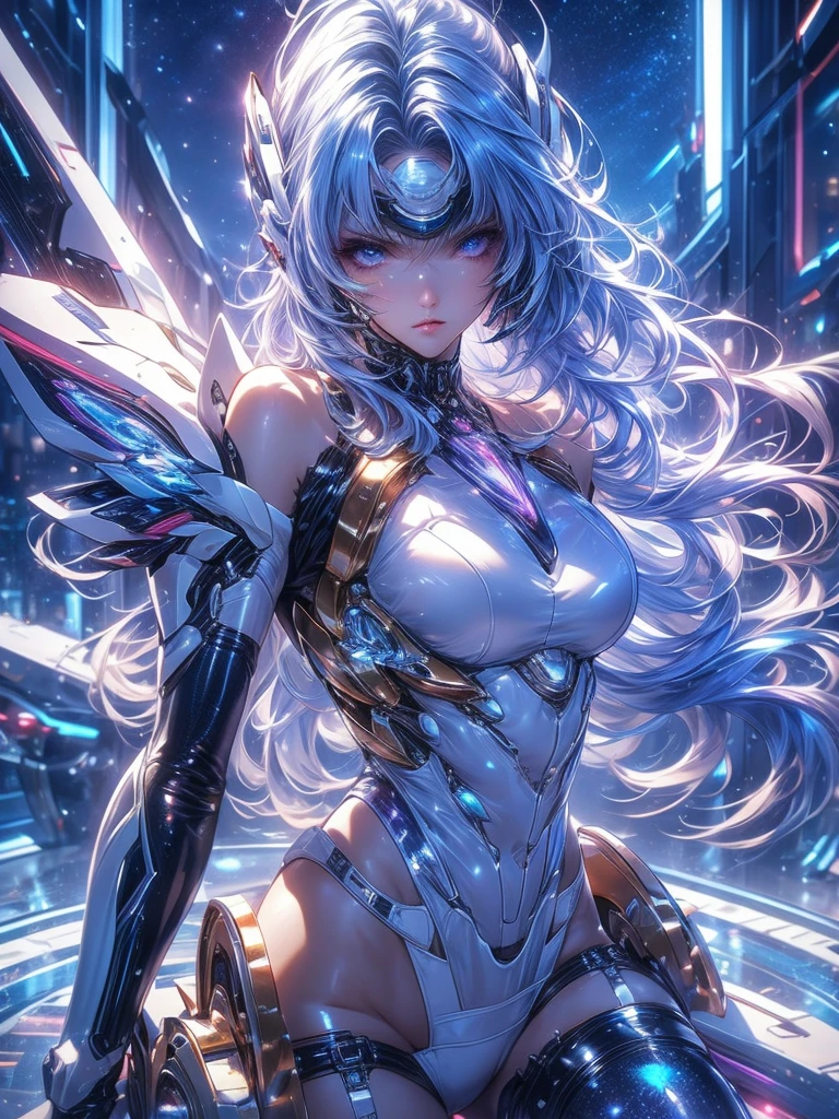 best quality ,masterpiece, number, Very delicate and beautiful, Very detailed ,CG ,Unite ,8k wallpaper, wonderful, Finely, masterpiece,best quality,official art,Very detailed CG Unite 8k wallpaper,Disorganized, incredibly Disorganized, Ultra Detailed, high resolution, Very detailed,Beautiful and meticulous girl,The light shines on your face, 1 girl, Mecha, armor, Mechanical_Body, Black Hair, spacecraft, City, Cyberpunk, Star_Invalid,