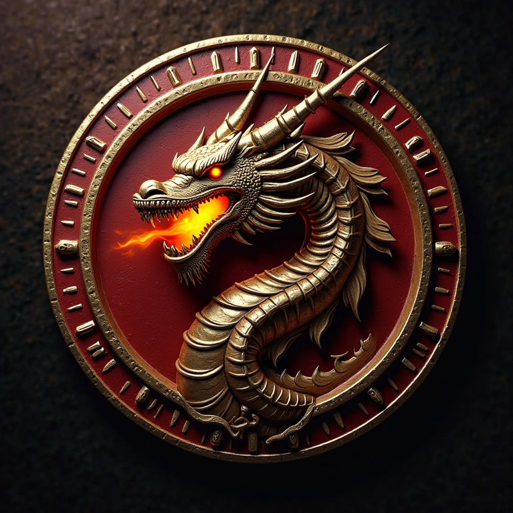 Create a logo of a dragon king and in the center written the phrase dragons kings (great quality) the dragon must be black