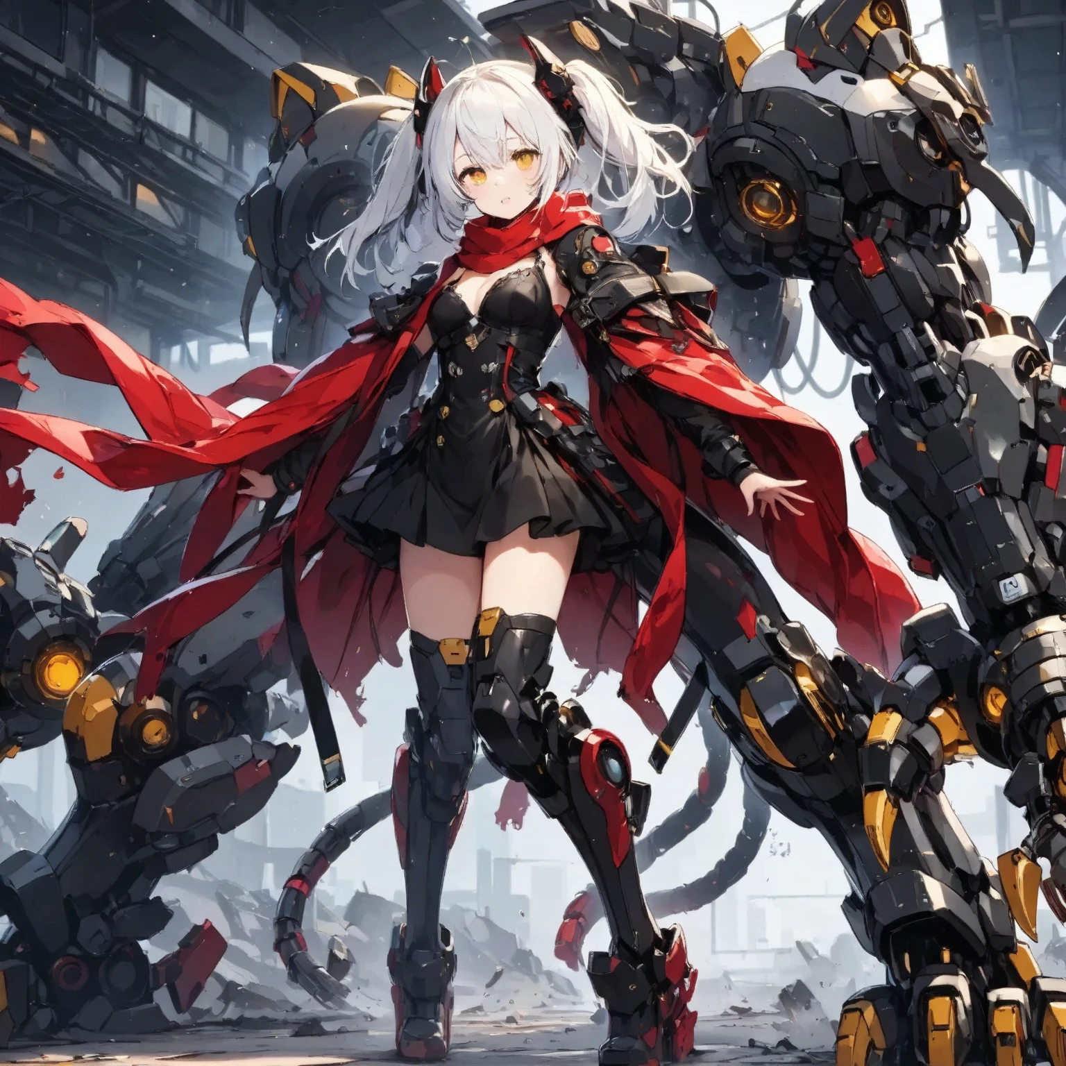 very big tits ((Masterpiece, The best quality)), illustration, 8K ultra detailed, realist, clear focus, Very detailed, Professional lighting, colorful details, Rainbow color break, high rise factory, large mechanical robot structure, tablet, computer, ((glow)), intricate details, shitu-mecha, 1 girl, mecha, belly button, color image, (cyberpunk), (redder hair: 1.2) big tits very sexy very big tits extremely big tits big cameltoe cameltoe cameltoe big cameltoe big,yellow red hair,Yellow hair, ((techpriest)), mechanical arms, obtained mechanic, Big fully naked. ((washed up red flowing modest ornate hooded technopriest dress, Dirty (red robes with oil stain)))