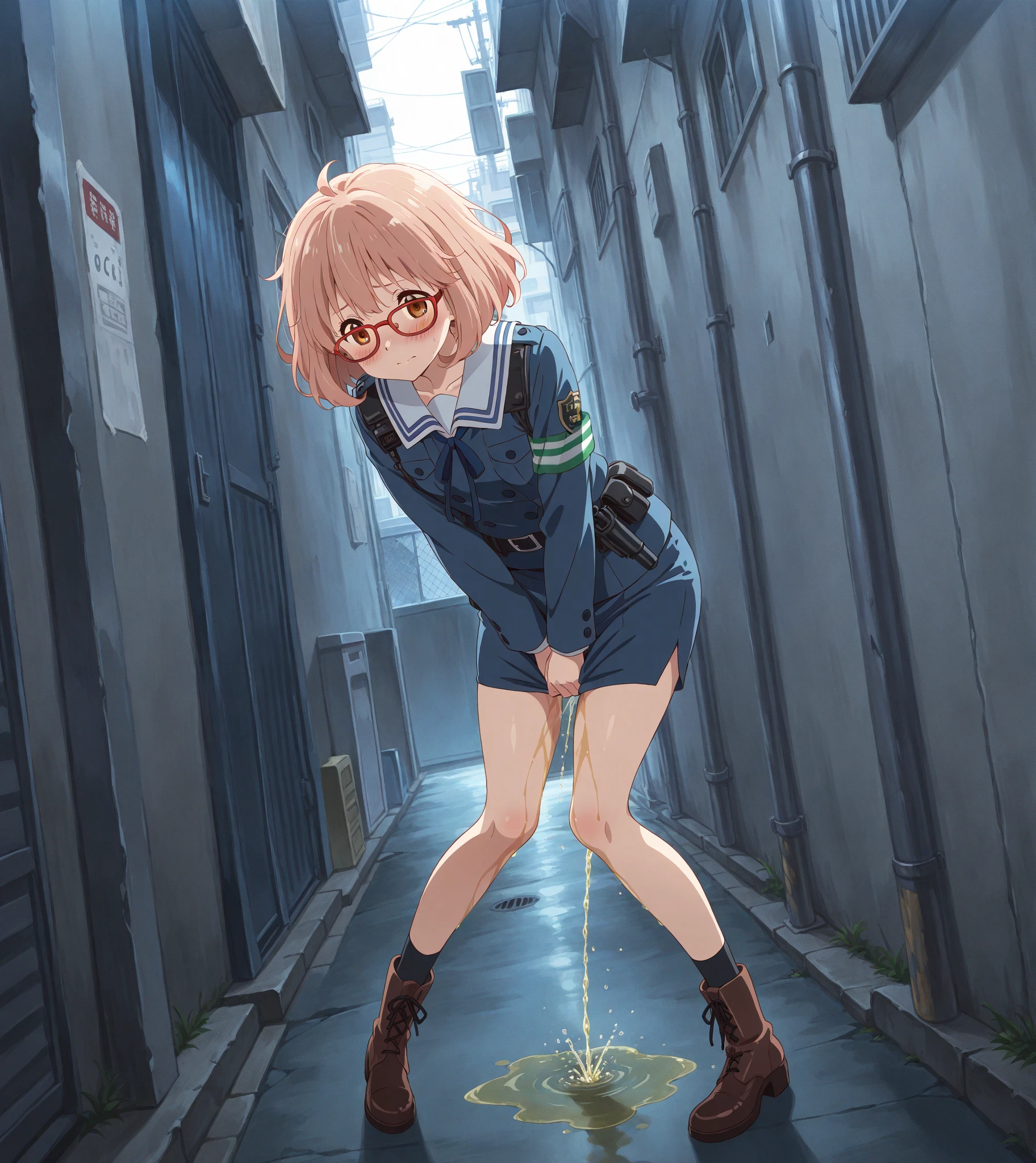 37 years old(Red Hair F Cup)and 18 years old(Brown hair C cup)and (Blonde flat chested)A female knight has her hands tied、Nipples、The woman is glaring at the viewer、Angry expression、Main Street、crowd、underwear、Dildo、Pubic hair is visible、Three people were arrested