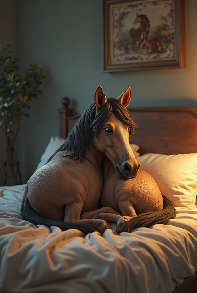masterpiece, high quality, realistic, detailed background, (((horse, Shiba))), (feral), (((wide hips))), ((((rear view, equine balls on stomach)))), (masterpiece), best quality, 4k, 2k, ((((feral, duo, lying on top of Shiba, belly on belly, horse anal feces on back, legs up, missionary position, paws)))))