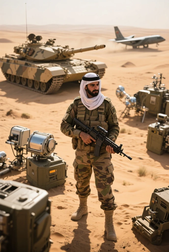 Realistic war scenario between Middle Eastern countries.