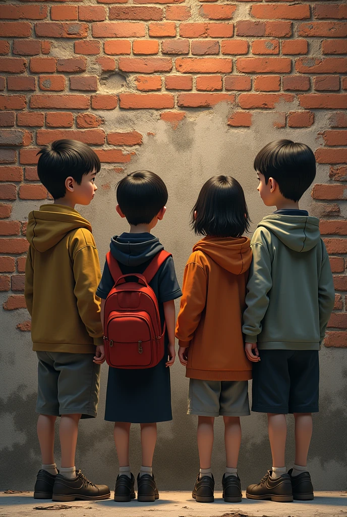 Children playing colourful minimalistic