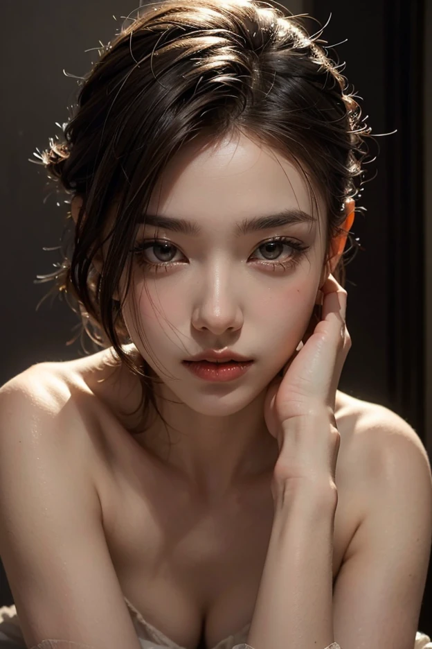 NSFW,(ultra-detailed ), (Masterpiece, BestQuality:1.3), (ultra detailed 8k cg:1.2), (hyperrealistic:1.35), (Photorealistic:1.45), (realistic:1.4), 4K,((Highest quality)),((masterpiece)),BREAK,((one girl)),(detailed),((in Indoor onsen)),((One girl)),((perfect anatomy)),nsfw,((nude)),(naked),(()),((flat chest:1.5)),(stare at viewer with stern eyes:1.5),((delicate face and eyes)),((one girl)),(bitting own lip:1.1),(angry:0.9),nose blush,(shamefull:1.2),( Straight hair),(beautiful hair),surprised, ((beautiful realistic face)),((skinny:1.4)),(delicate face and eyes),Beautiful Korean Women, Beautiful young Korean woman, Young and adorable Korean face, Gorgeous Young Korean Woman, Korean Girls, Girl cute beautiful face, Portraits of Korean female idols, Young and pretty Asian face, Asian pretty face,(Slender:1.5),((finely detailed face)),(big eyes:1.2),((beautiful eyes)) ((glistening eyes)),((glistening eyes )),((large eyes)),(( pretty eyes)),(detailed),(Perfect Face),(Lanky:1.2),((clear eyes)),((show nipples)),((beautiful skin)),don't wear anything ,(upper body),(Equal left and right eyes), (nsfw:1.5),(show nipples),(don't wear anything),(nipples facing upwards), correct arm,(Natural smile),(bending over)