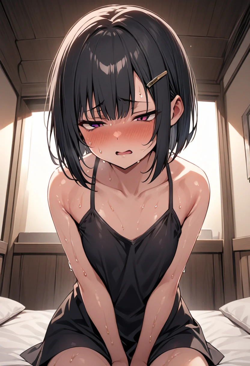 (highest quality:1.2),(perfect beautiful face:1.2),(at public Restroom,upper body),Slave cloth,(flat chest:1.5), (dog collar,embarrassed and blush,disappointed:1.5,closed eyes:1.2,tears), (Patience),show teeth,shyness:1.1, Sweaty, sunburned skin,lean against toilet, steaming body,ultra-detailed,very short black boys hair,cum on hair,facials,Bukkake,golden pee on hair,Golden pee on body,face to viewer,(penis awe:1.6,penis on the head)