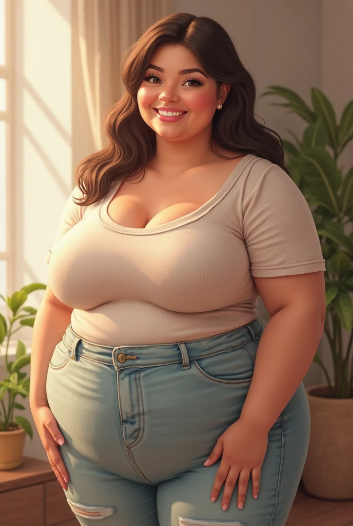 Hot thick girl with t shirt without bra no bra more bulky girl more bulky and curvy  curves belly fat reduced small belly and no clothes abs 4 abs fit and curvy fit girl