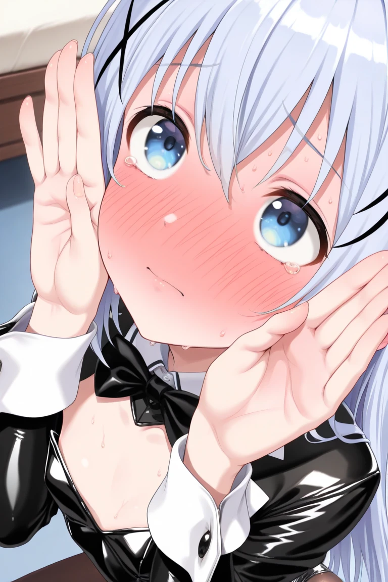 ((masterpiece, best quality)), high resolution,ultra detailed,8k,16k,detailed background, perfect lighting,detailed beautiful eyes,1girl,nsfw,embarrassed,blush,look at viewer,steam,sweat,aroused,seductive eye,(from above,from front:1.2), (pov:1.3),face focus,fisheye lens,1boy,1penis,(oralsex),(deep fellatio:1.4),(deepthroat:1.3),:>=,(penis in mouth),hetero,,(flat chest),(short body,slender,short stature,narrow sholders,7years old,over size head:1.1),class room,black sailor,half closed eyes