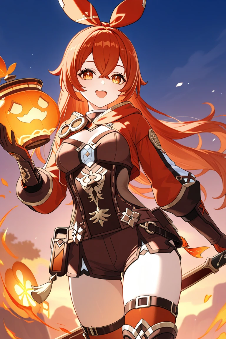 ((masterpiece)), (best quality), (detailed), (1 girl), jack-o' valentine,red hair,white bodysuit,gloves,halo,cross,belt,chain,ball & chain restraint,ankh,mask,shackles,cleavage,necklace,buckle,jewelry,chained,wide sleeves,beach,tounge out,