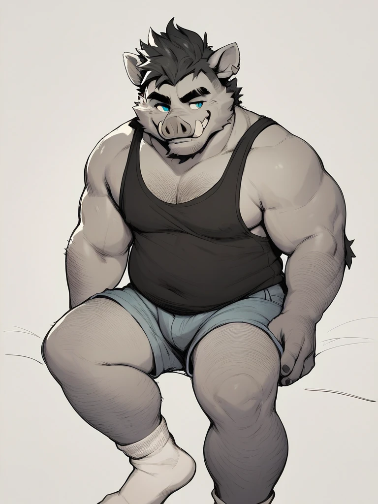 masterpiece, best quality, 8k resolution, Very detailed, hairy,(((rhino))),(((Mature))),(((middle age))),(((Blushing))),portrait,(((green eyes))),(((Strong))),(((Blushing))),(((Shirtless))),(((Fat-enclosed muscle))),((huge)),Hip bulge,For the audience,(((Shameful))),Highest quality scene,Solitary,solitary,(((thong)),(((Hip bulge))),(((Sweating))),((Chains)),(((limb shackles)))),(((Neck collar))),(Shameful),Kneeling on the floor,(((kneeling))),(((Blushing))),((grassland)),(((black socks)))