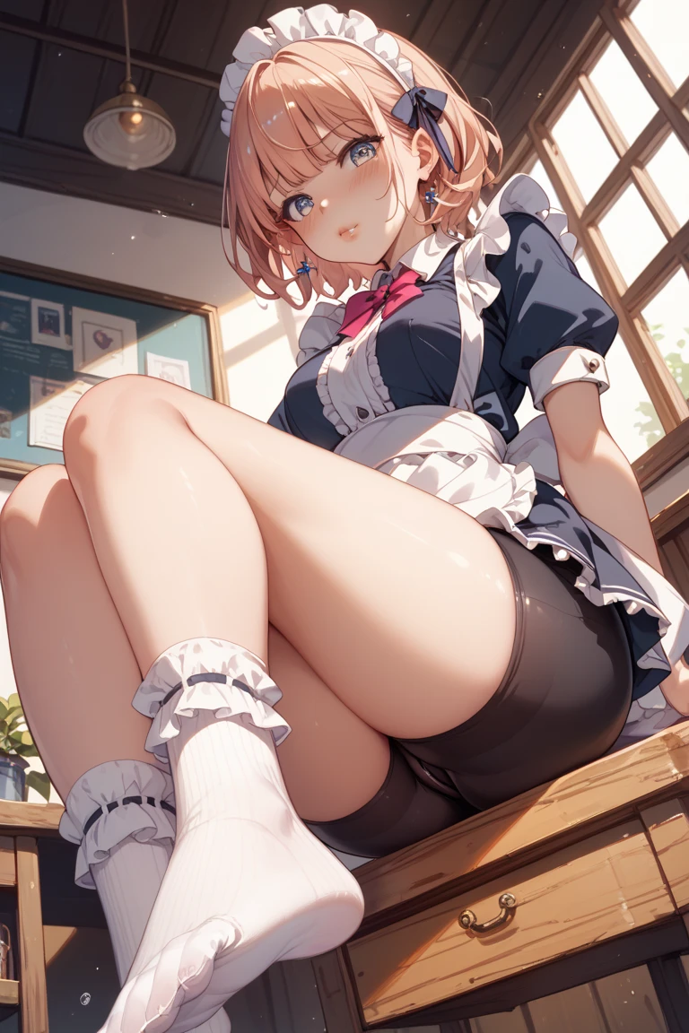 (((masterpiece, Highest quality, High resolution, 超High resolution, Pixel perfect, Written boundary depth, 4K, RTTX10.0))), Beautiful Anime Woman, Beautiful art style, Anime characters, ((Smooth texture, Realistic texture, Anime CG style)), Exact finger count、Exact number of legs、(Exact number of arms:1.0, Exact number of hands:1.0), (Perfect hands, Perfect Anatomy), Cinematic, Realistic, Highly detailed CG, Daytime lighting, Perfect lighting, Best Shadow, The best natural light, whole body, Perfect body, (Slender body:1.2), whole body, ((bangs, Dark brown hair, Stylish and cute bob cut)), ((Cute woman shows off panties in her hands:1.3)), (Fashionable white shirt, Sailor collar, Knee-high socks, loafers, Navy pleated mini skirt:1.3), ((Sexy and cute panties, (Stylish shiny satin pink panties:1.2), Side tie panties, Small lace panties:1):1.3), (Beautiful and very large breasts:1.1), (Beautiful and thin thighs:1.3), Short torso, Feeling embarrassed, (blush:1.2), (Embarrassed expression:1.4), (In the school classroom:1.3), Angle from the front,(((Sexy see-through lingerie for women,Shiny bodysuit,Smooth and silky clothing,Trimmed combination,Lace Stockings,Erotic leash,pajamas))),((LOVE JUICE makes your underwear wet:1.3))(((Ahe face with tears & Defecation:1.4)))