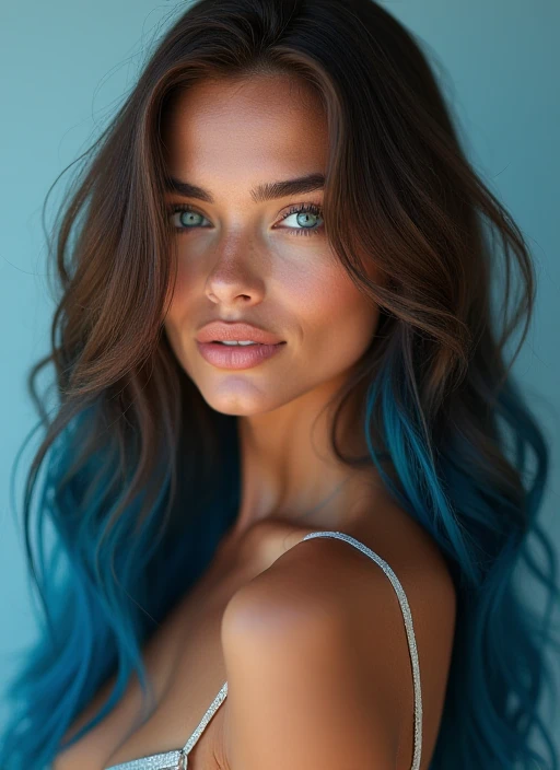 professional photograph of a beautiful Italian girl in summer clothes with long wavy blonde hair and a pair of bright blue eyes, olhar sensual e sedutor, sardas, beautiful symmetrical face, linda maquiagem natural, wearing short clothes ideal for summer, parada do lado de fora na rua ensolarada da cidade