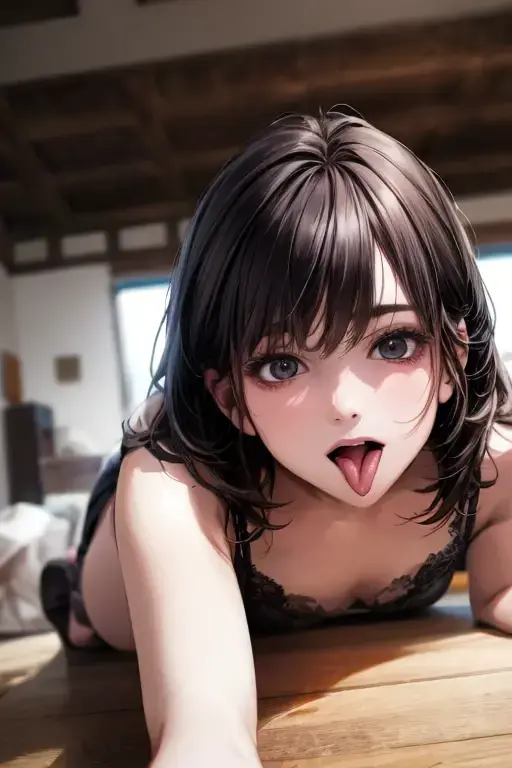 ((Ultra High Resolution, Photorealistic, Realistic, Best Quality, Photorealistic)), ((8K, Raw Photos, Best Quality, Masterpiece)), (Photon Mapping, Radiosity, Physically Based Rendering, Auto White Balance), (High School), (Tsundere), ((Clean Crotch)), Official Art, Technical Sense, Top Quality, Masterpiece, Illustration, CG, Unity, Wallpaper, Amazing, fine details, very delicate and beautiful, very detailed, sharp focus, rich background, blurred background, (real person, photo), (high detail skin, visible pores)))), ((face close-up)), ((tongue sticks up)), (sky blue eyes), (long, shiny black hair), (glaring)), (glaring)), (((approaching to make you saliva))