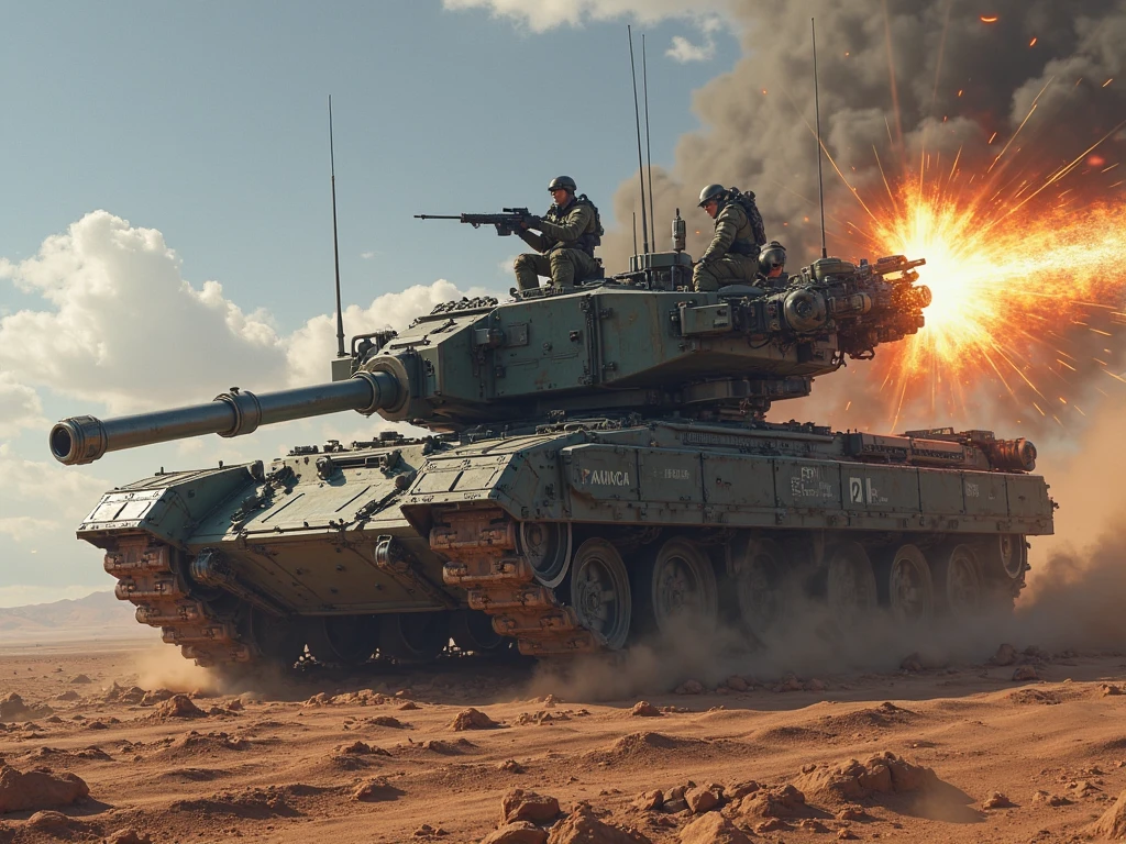 Russian Mammoth tank fires at enemy position