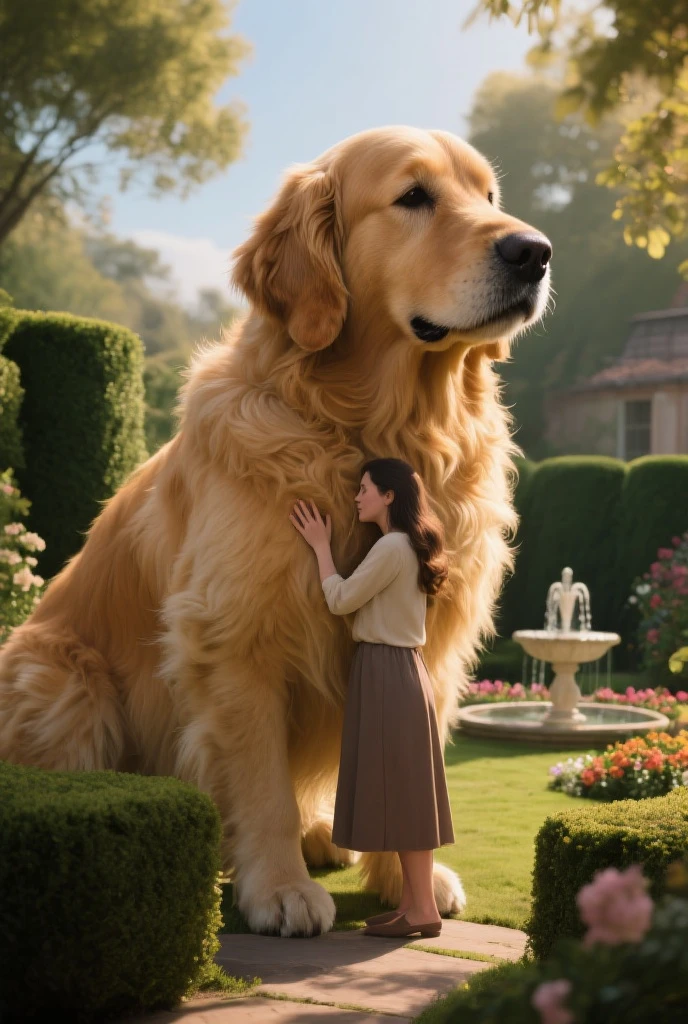 5 year old baby girl holding a large dog ,In the ruins,depth of fields,high light,Real light,Ray traching,OC renderer,UE5 renderer,Hyper-realistic,best qualtiy,8K,Works of masters,super-fine,Detailed pubic hair,Correct anatomy